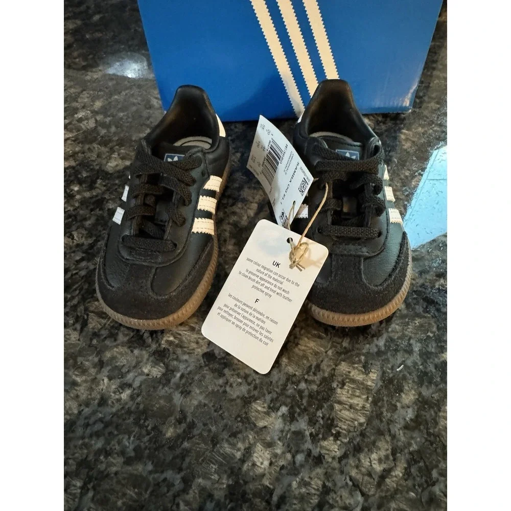 Toddler's Adidas Samba OG EL I CBlack/FTWWHT/GUM5 (IE3680) Size 5k NWB